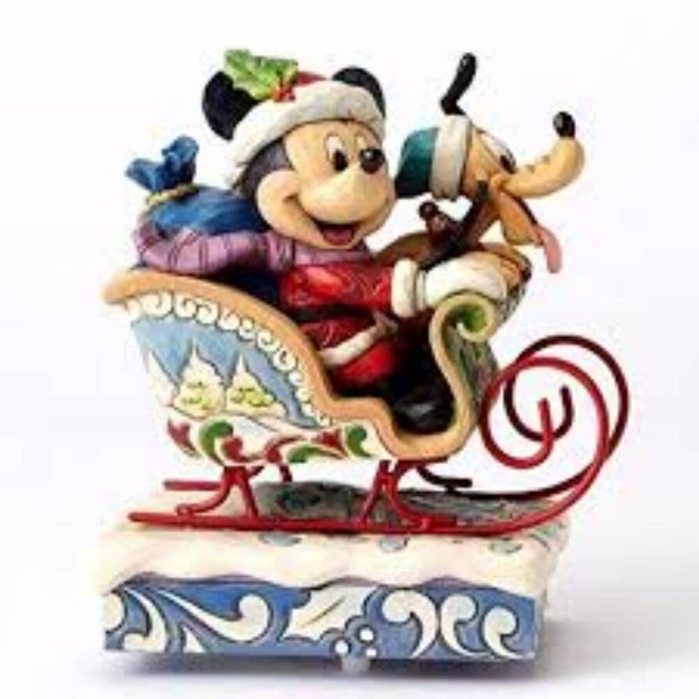 Enesco Disney 'Laughing All The Way' Mickey Mouse and Pluto Musical Figurine Enesco