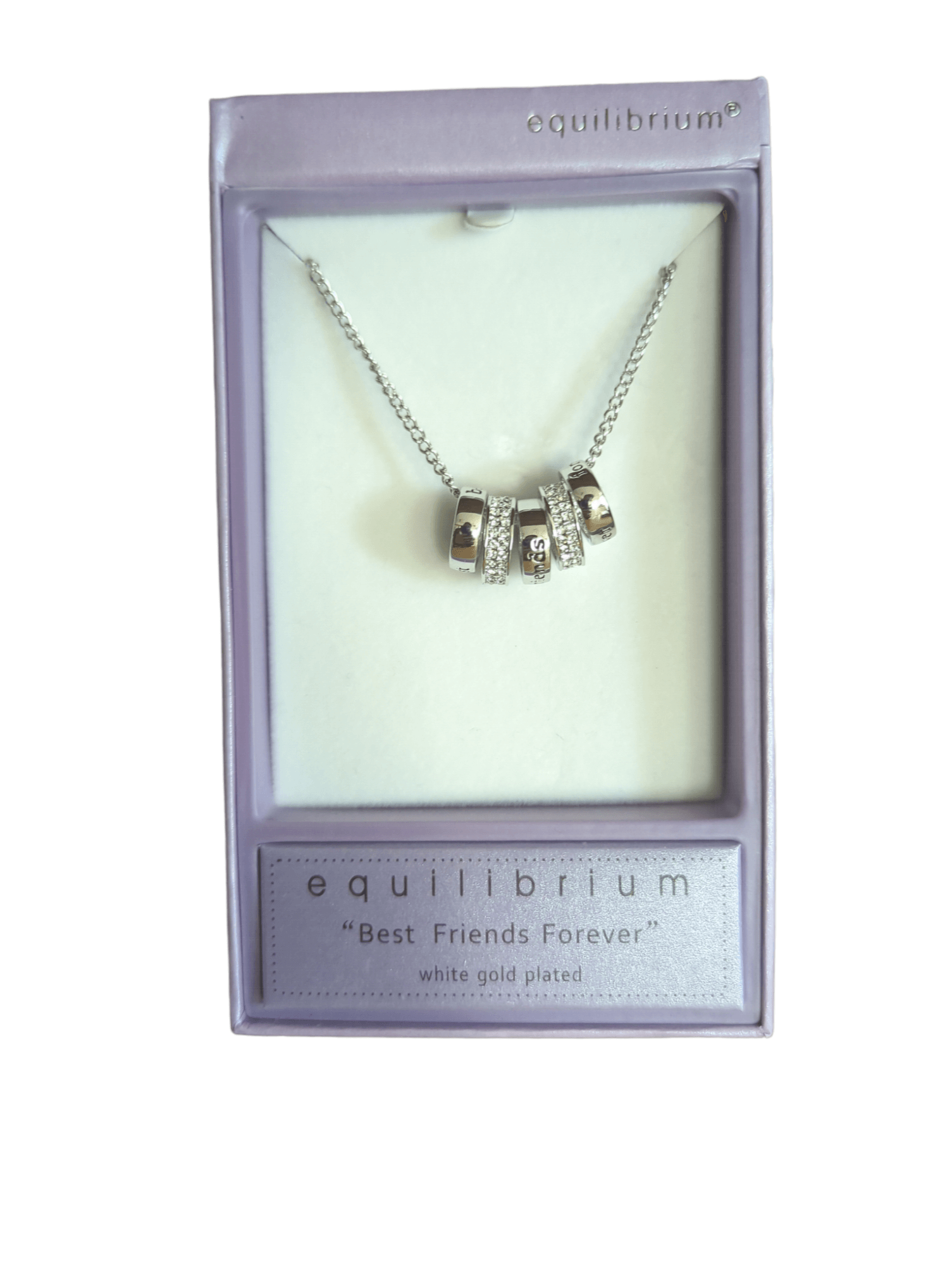 Equilibrium Jewellery - Best Friends forever white gold plated necklace The Imagination Shop
