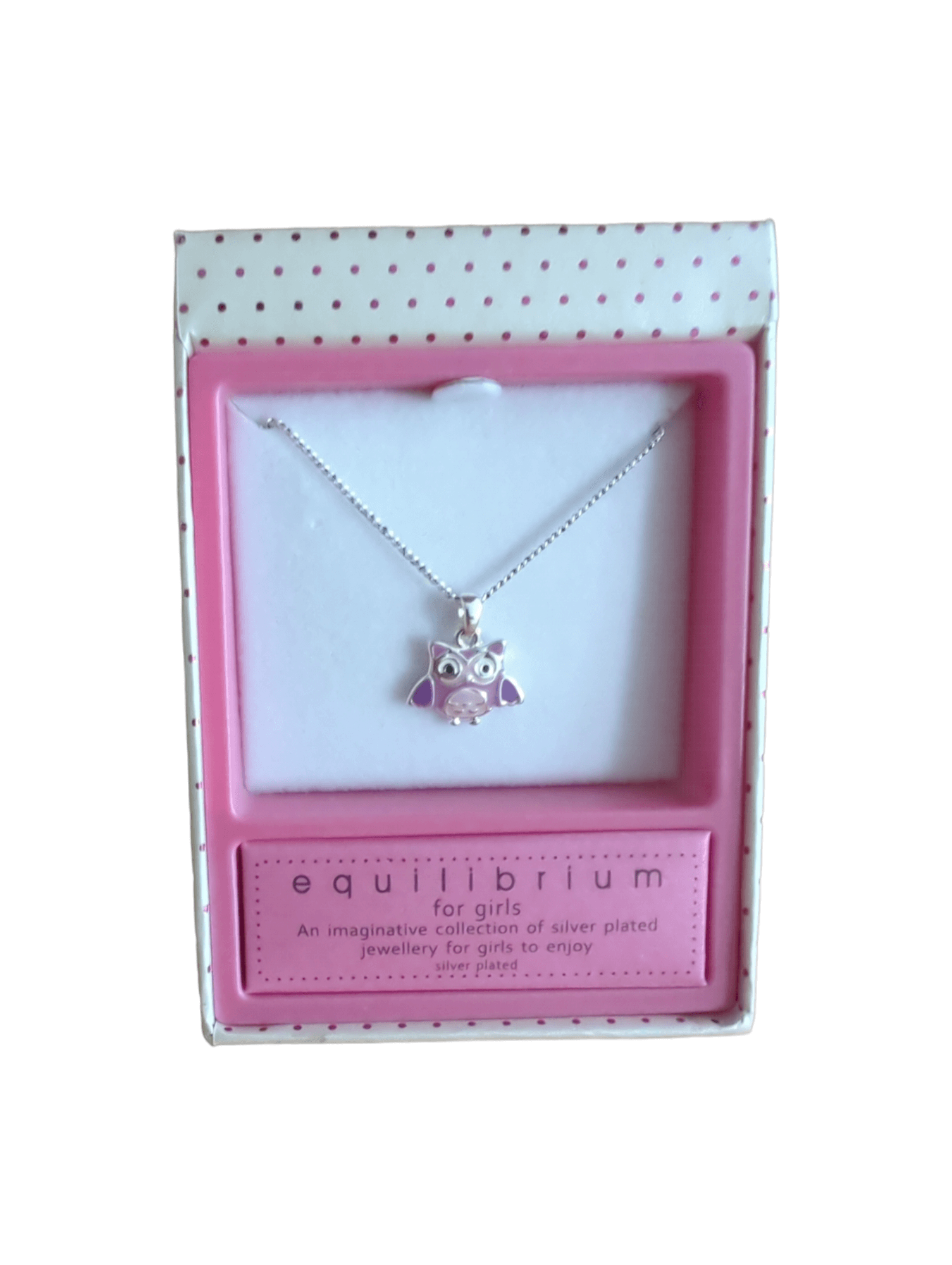 Equilibrium Jewellery - Pink owl necklace for girls Equilibrium