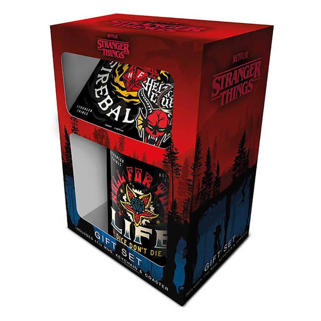 Stranger Things - Hell Fire Mug, Coaster & Keychain Giftset Pyramid International