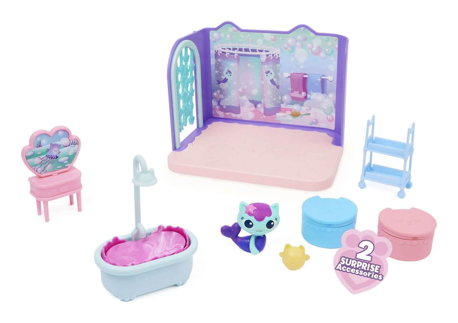 Gabby's Dollhouse Deluxe Room Mercat Primp and Pamper Bathroom Spin Master Toys