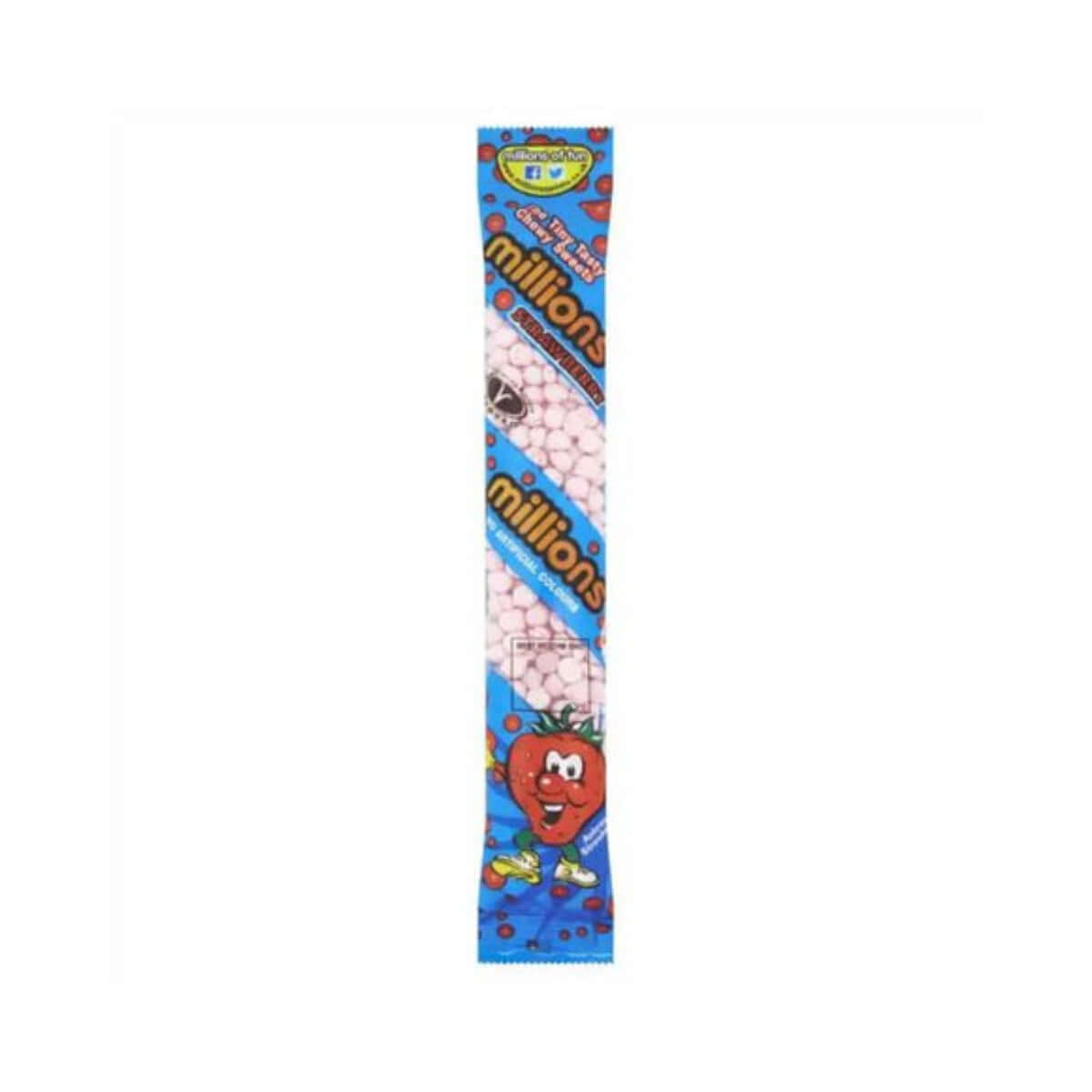 Millions Tube Strawberry Chewy Sweets 55g Golden Casket Ltd