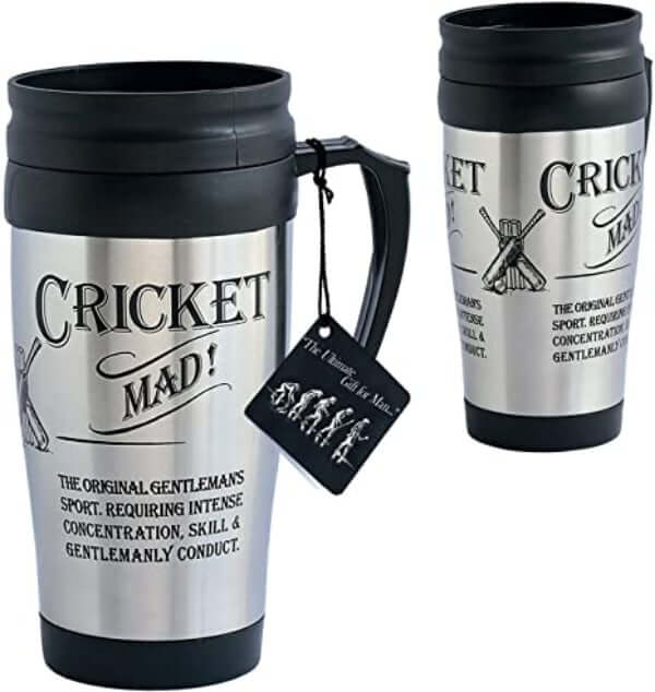 Novelty stay hot drinking cups Cricket mad The Imagination Shop