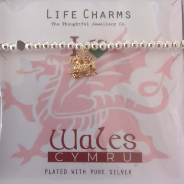 Life Charms Jewellery - I love Wales Bracelet The Imagination Shop