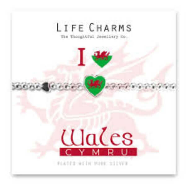 Life Charms Jewellery - I love Wales Bracelet The Imagination Shop