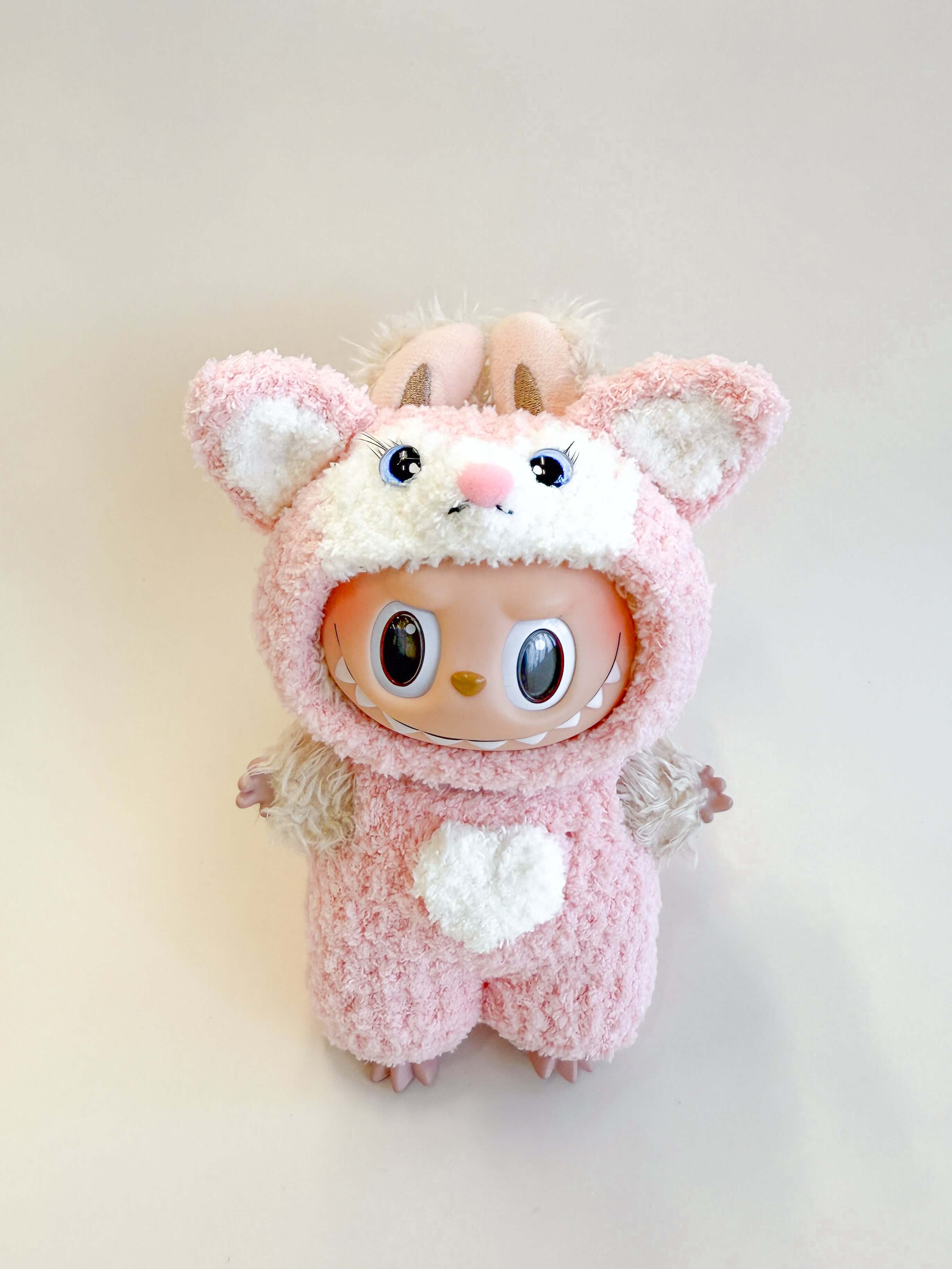 Labubu Pink Fox Inspired Cozy Hoodie Outfit Set (17cm) FOXLEY LONDON