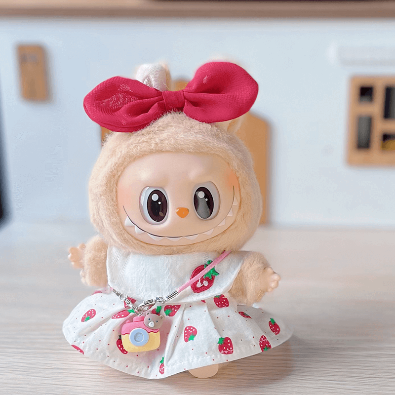 Labubu Have a Seat Doll Dresses Strawberry Dress with Camera FOXLEY LONDON