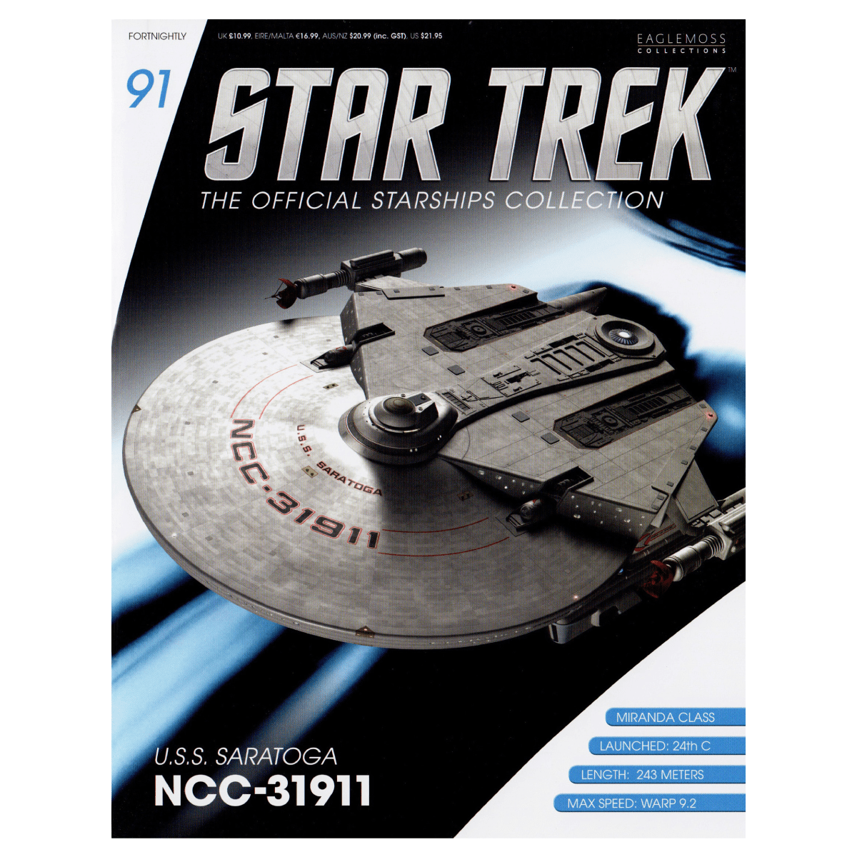 #91 U.S.S Saratoga NCC-31911 Die-Cast Model (Eaglemoss / Star Trek) Real Merch