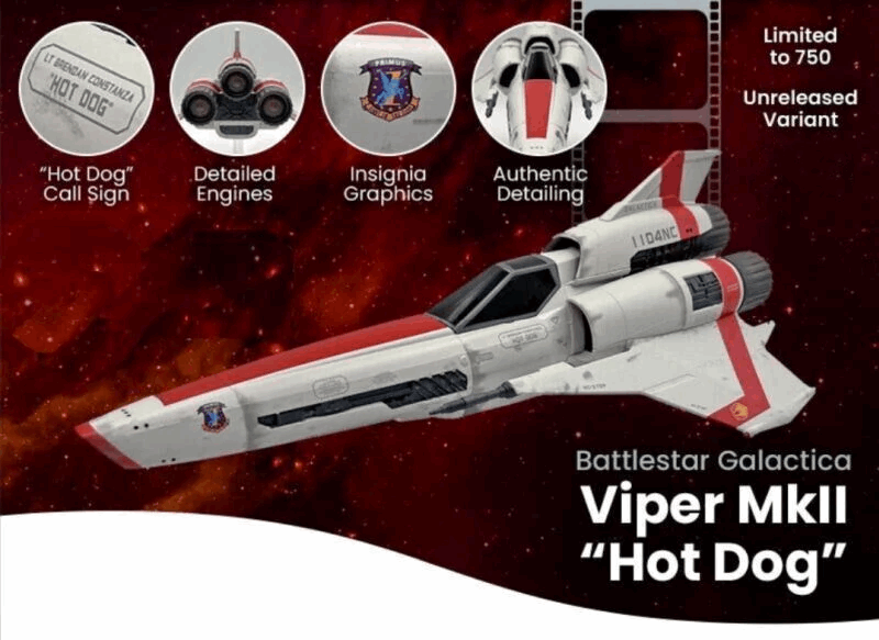 #01 Viper Mark II Lt Brendan Constanza "HOT DOG" 1104NC Model Diecast Ship LIMITED EDITION (Eaglemoss / Battlestar Galactica) Real Merch
