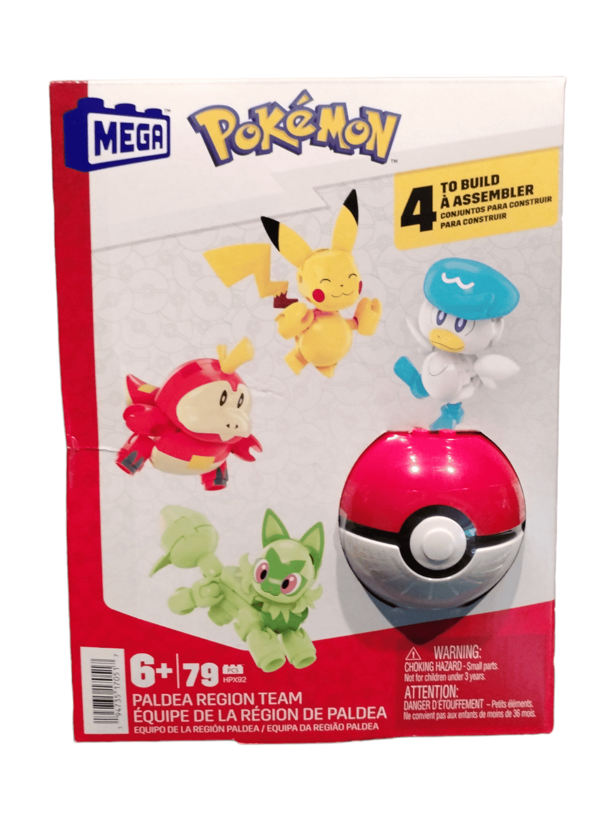 Mega Pokémon Paldea Region Team 79 Piece Building Brick Set Mattel