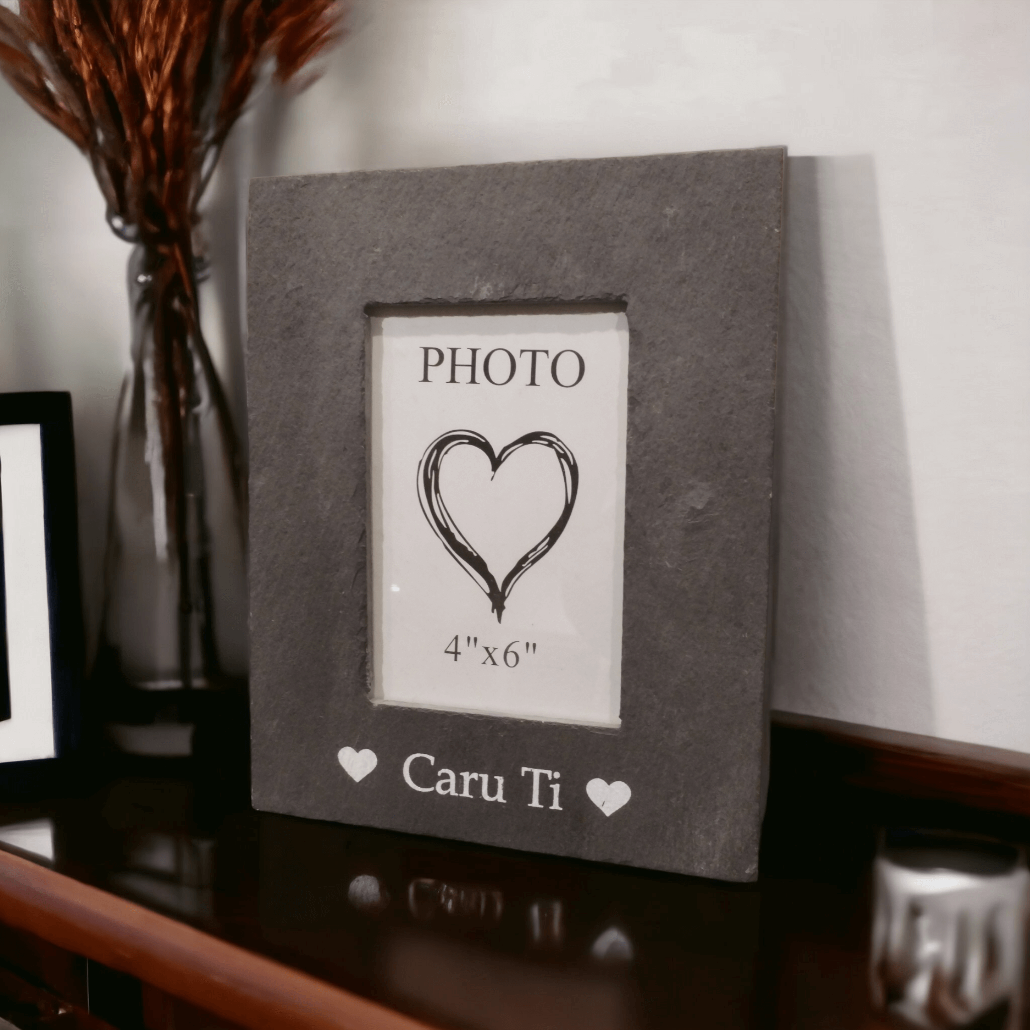 Welsh Slate Photo Frame Caru Ti 4x6 Langs