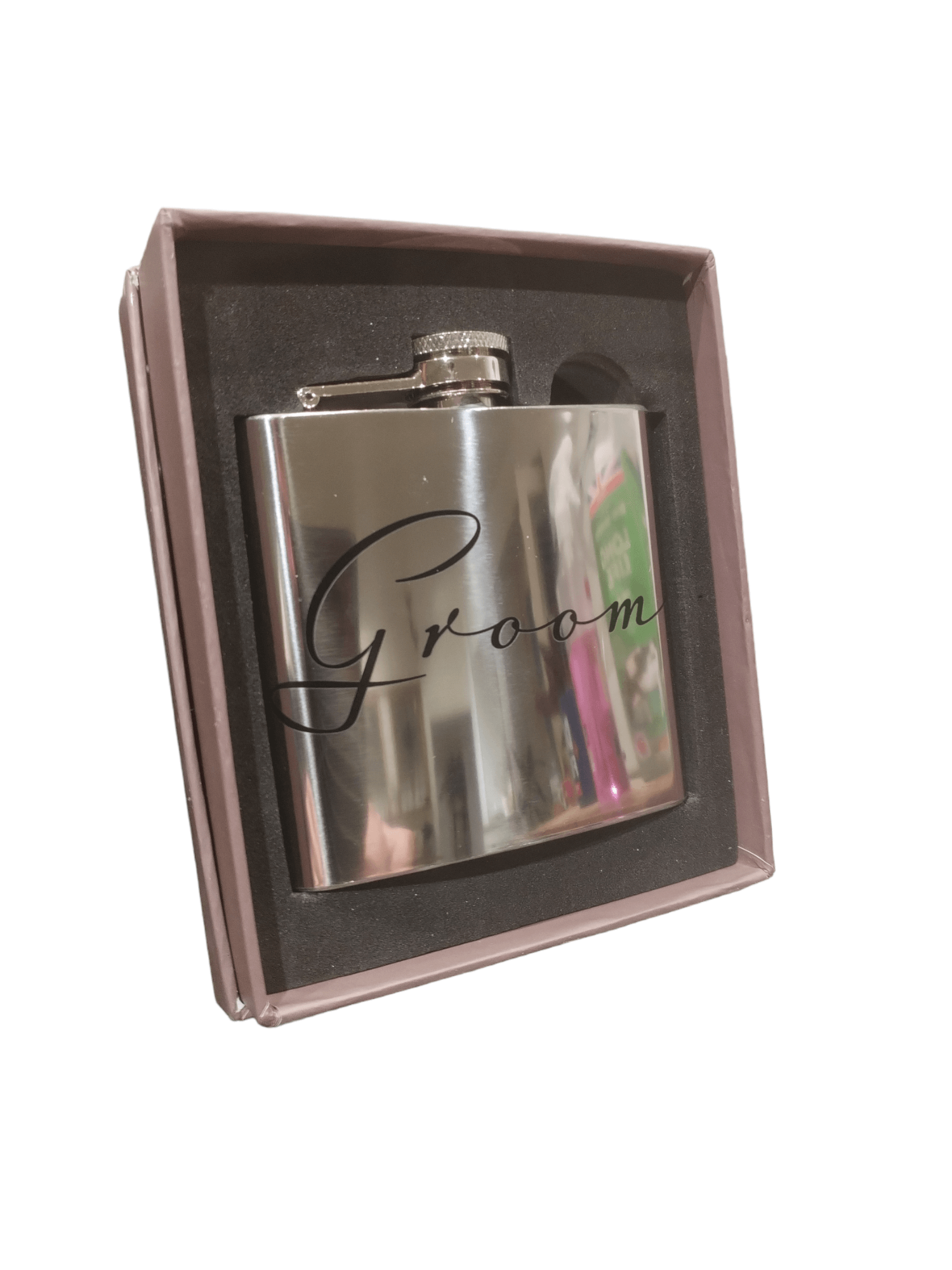 Wedding Gift 'Groom' Hip Flask Widdop