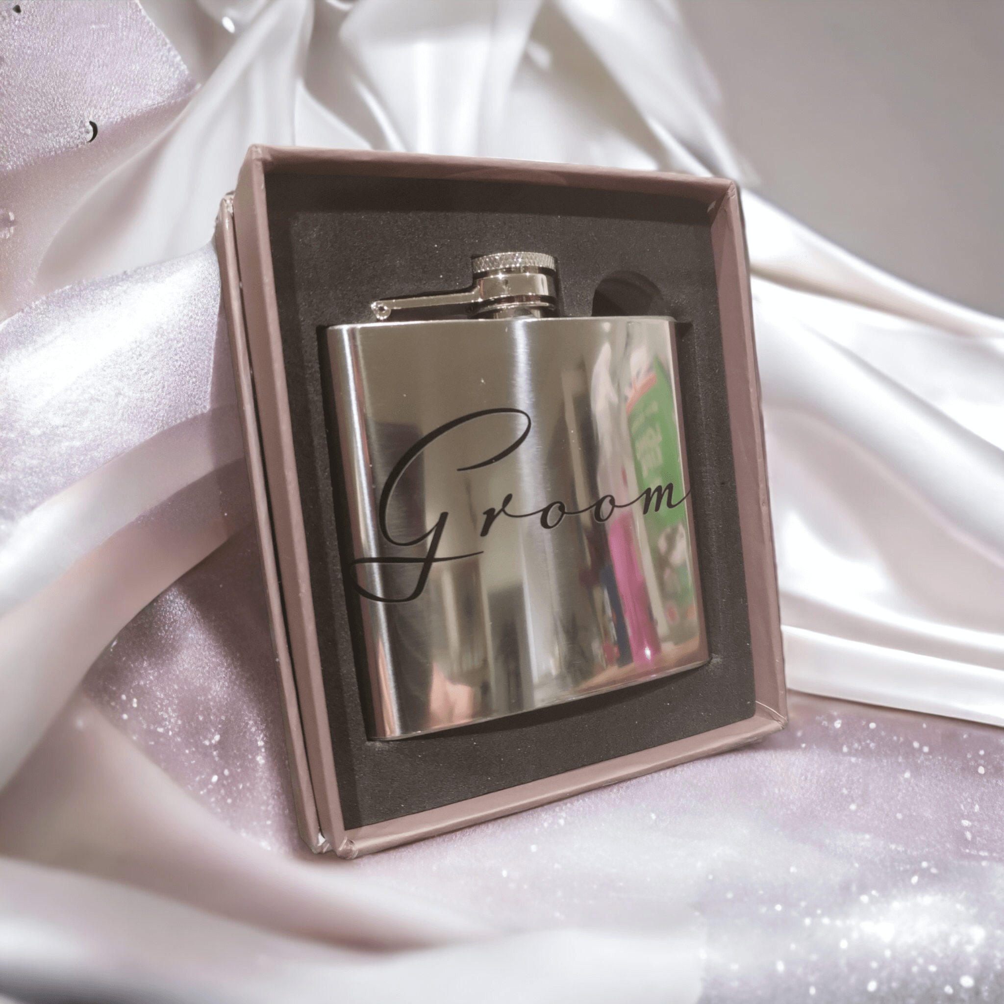 Wedding Gift 'Groom' Hip Flask Widdop