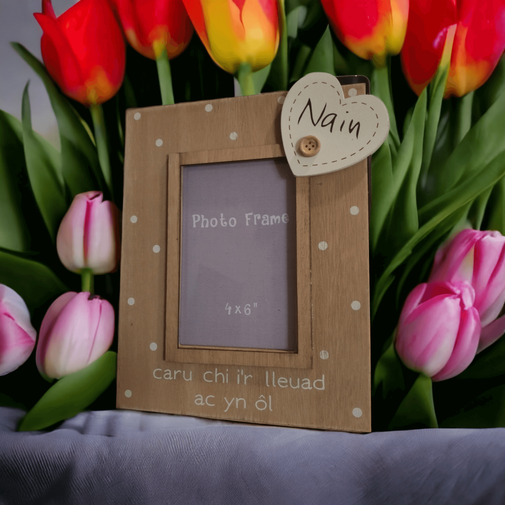 Welsh Photo Frame 4x6 Nain Langs