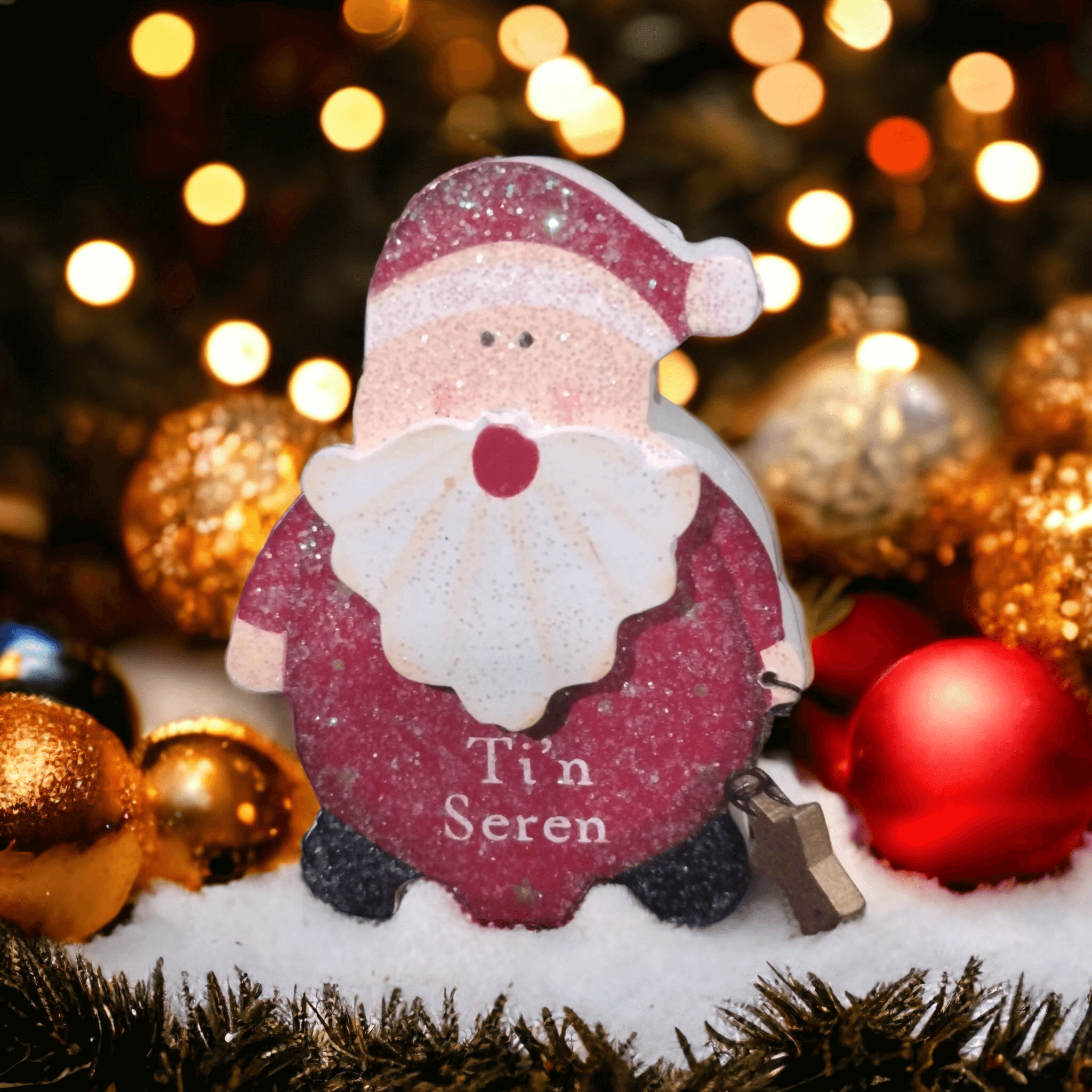 Welsh Christmas Santa Decoration 'Ti'n Seren' Langs