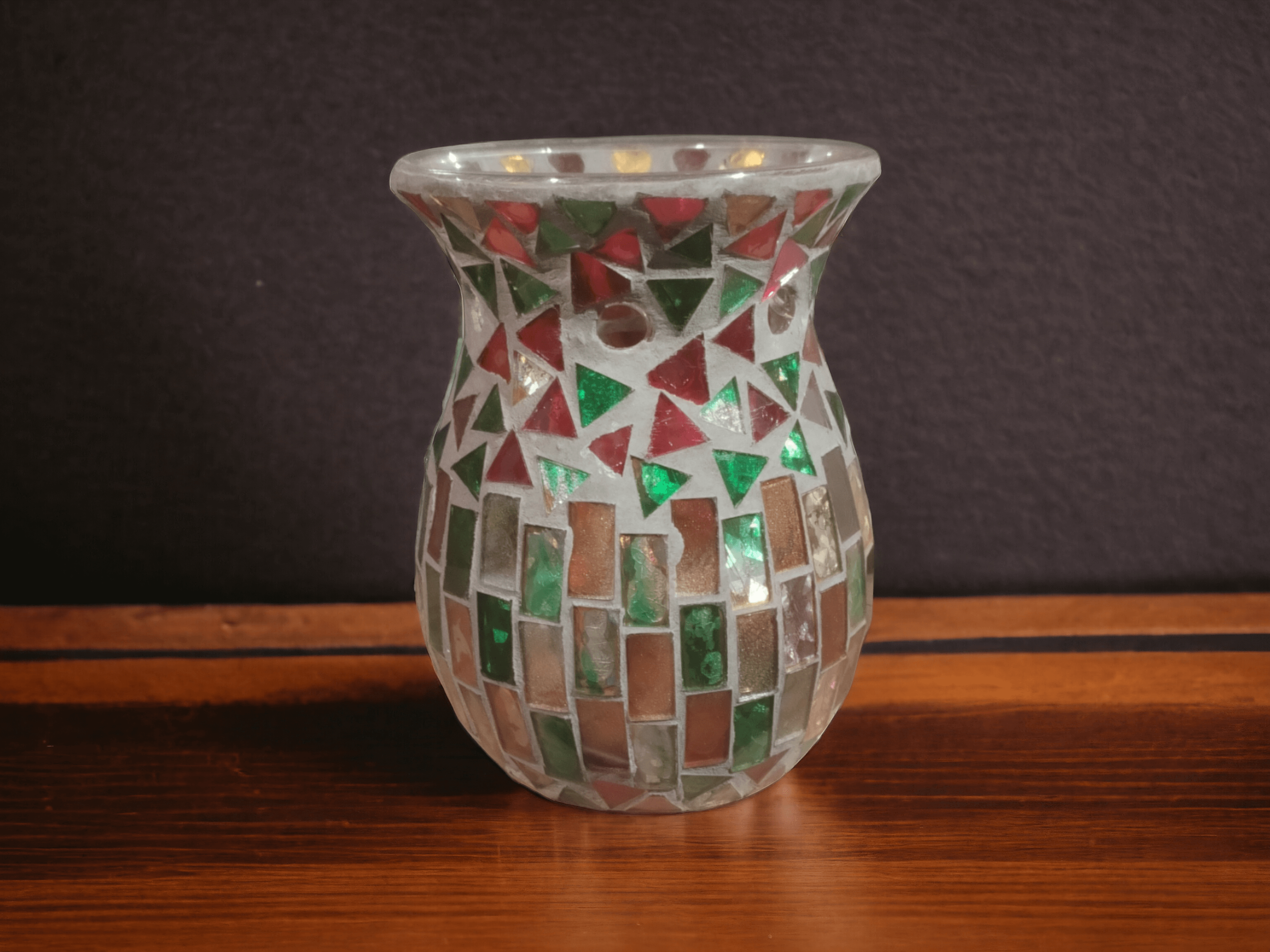 Woodwick Red & Green Mosaic Wax Melt Burner Woodwick