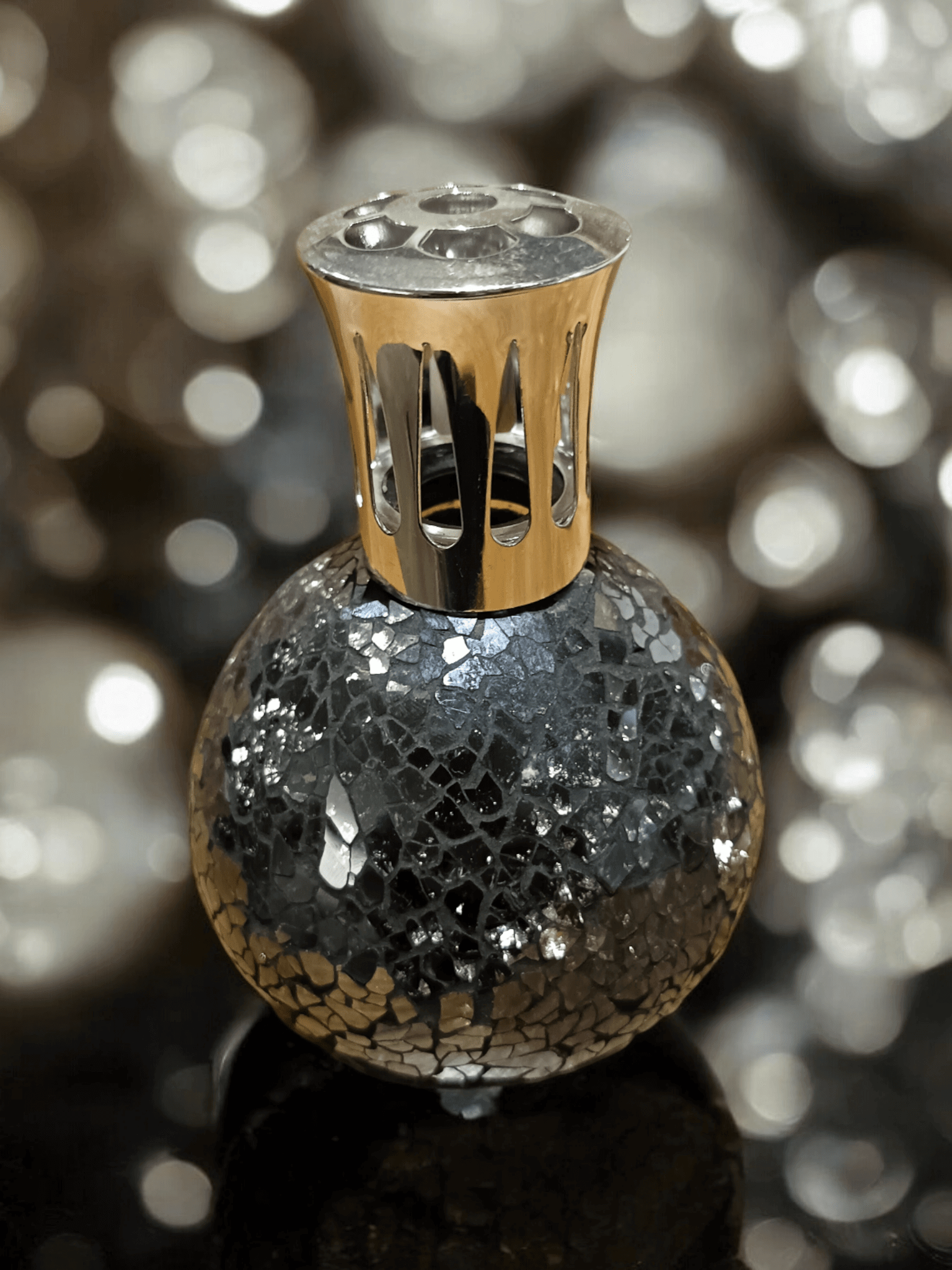 Aroma - Crushed Black Glass Reed Diffuser Vase Aroma Accesories