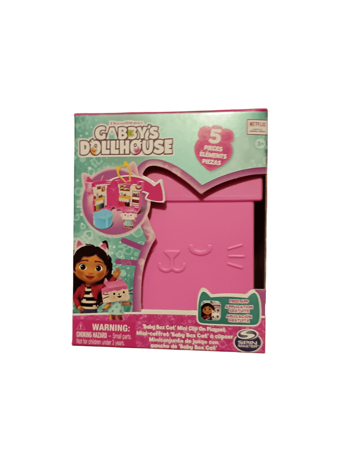 Gabby's Dollhouse Baby Box Cat Mini Clip-on Portable Mini Playset Spin Master Toys