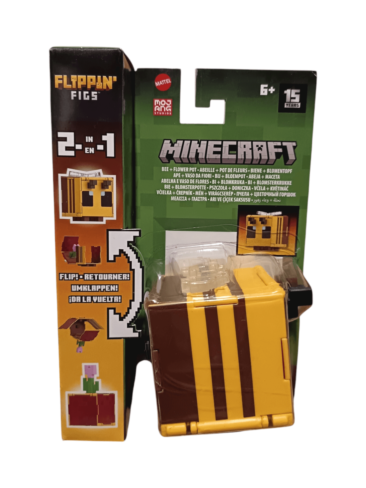 Minecraft Flippin Figs 2 in 1 Bee & Flowerpot Action Figure mojang