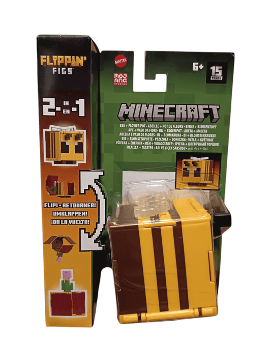 Minecraft Flippin Figs 2 in 1 Bee & Flowerpot Action Figure mojang