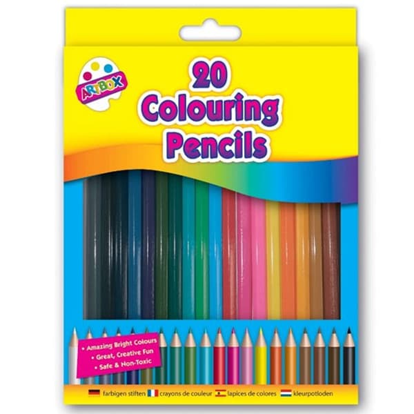 Children's Pack of 20 Vibrant Assorted Colouring Pencils for Ages 3+ Curious Minds