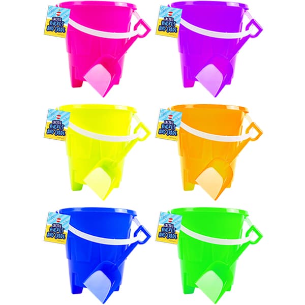 30cm Round Castle Bucket & Spade Set in Assorted Colours for Ages 3+ Curious Minds