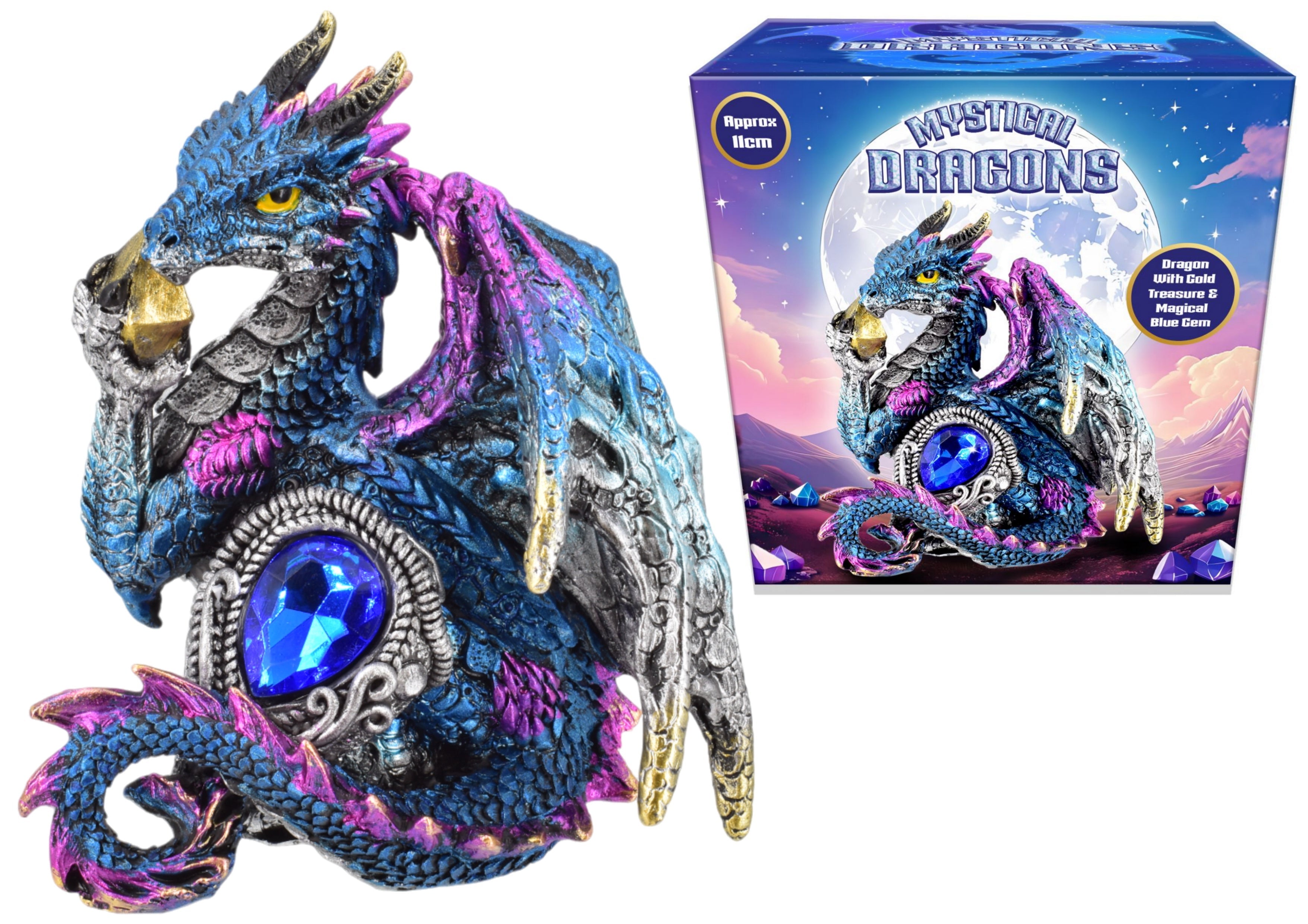 11cm Dragon With Blue Gem Rooleo