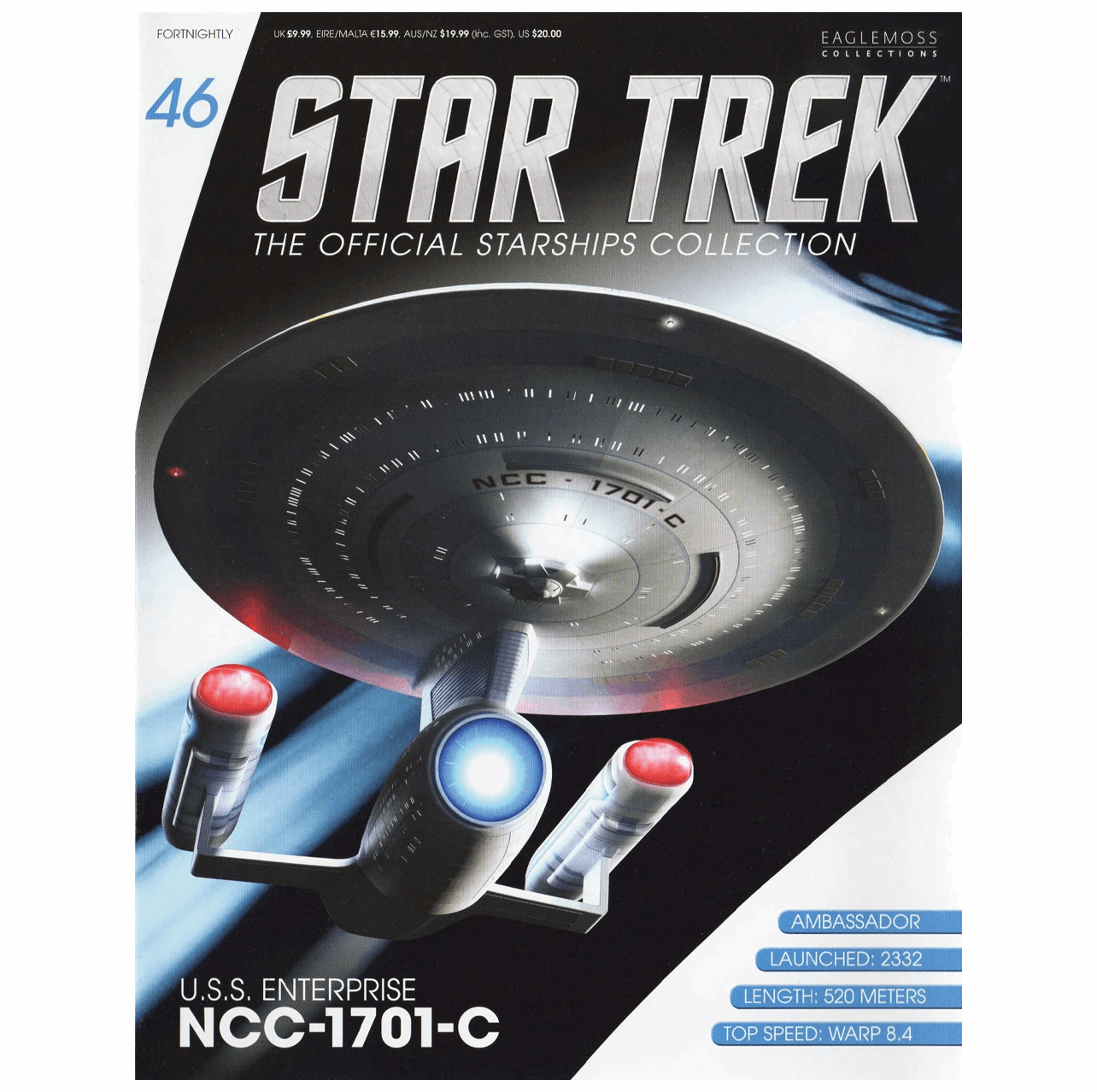 #46 U.S.S. Enterprise NCC-1701-C (Ambassador-class) Diecast Model Ship (Eaglemoss / Star Trek) Real Merch