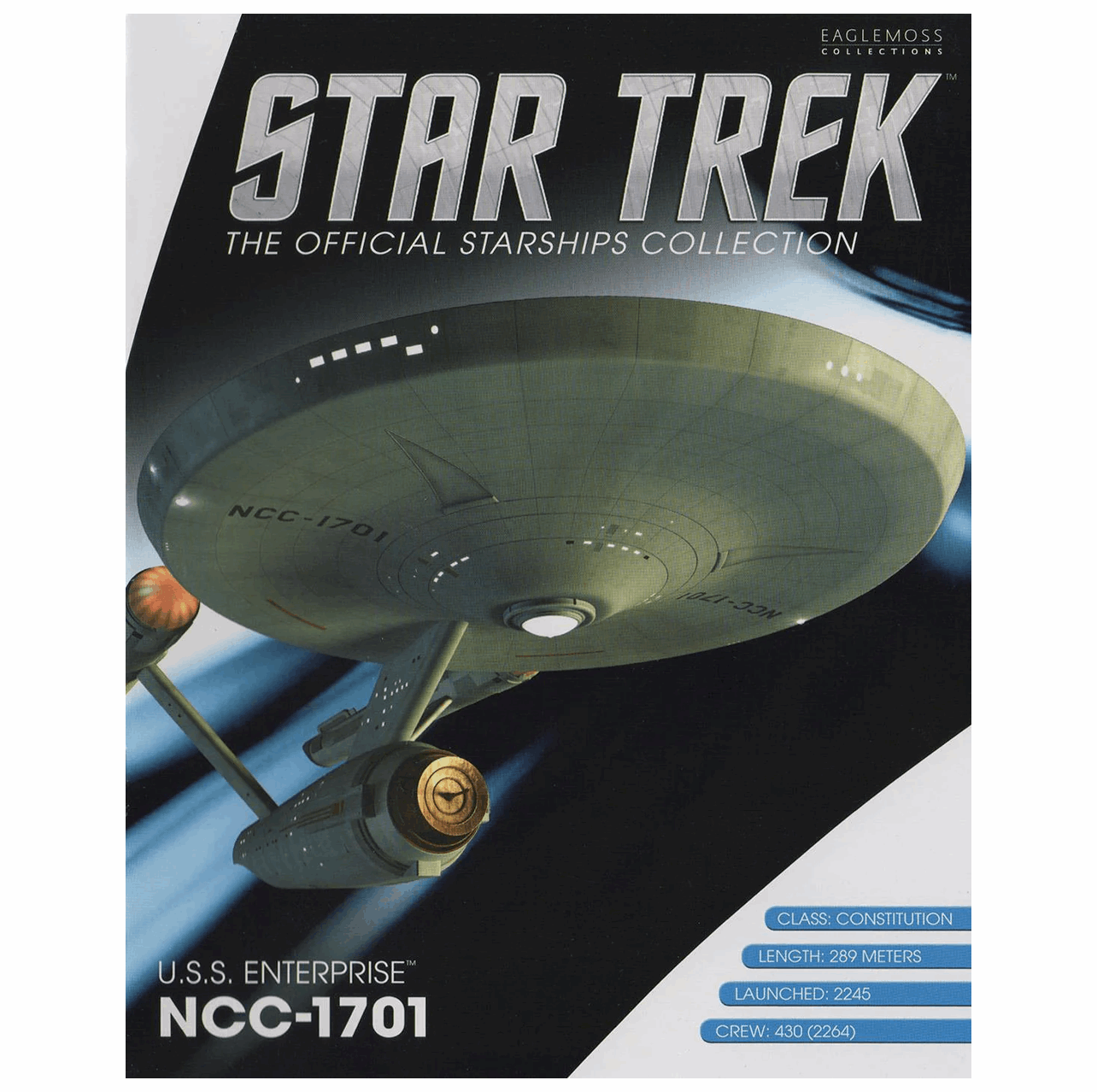 #50 U.S.S. Enterprise NCC-1701 (Constitution-class) TOS Die-cast Model Ship (Star Trek / Eaglemoss) Real Merch
