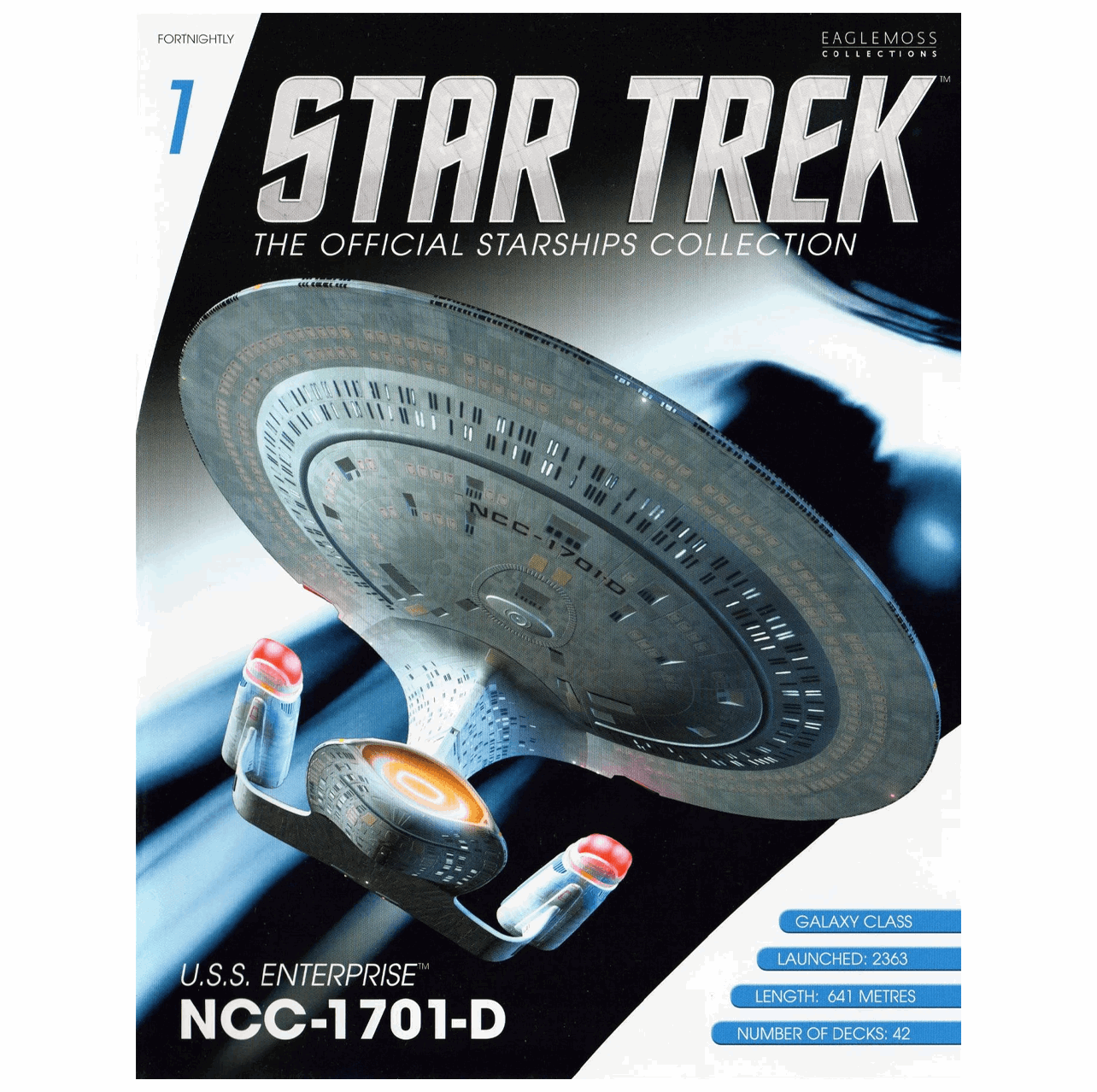 #01 U.S.S. Enterprise NCC-1701-D (Galaxy class) Diecast Model Ship (Eaglemoss / Star Trek) Real Merch