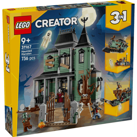 Lego Creator 3 in 1 31167 Haunted Mansion Rebuildable Set for Ages 9+ Curious Minds