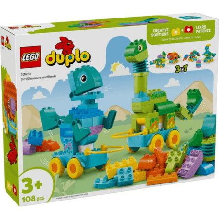 Lego Duplo Town 10451 3 in 1 Dinosaurs on Wheels Set for Ages 3 and Up Curious Minds