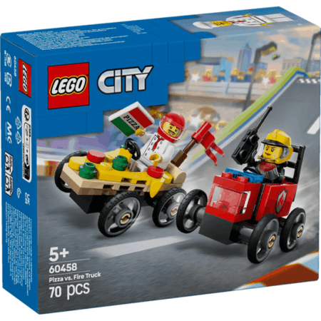 Lego City 60458 Pizza Vs. Fire Truck Race Car Pack for Ages 5 and Up - The Imagination Shop