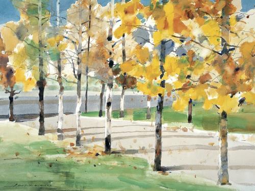 Law Wai Hin - Autumn Trees Wall Art 30x40 Pyramid International