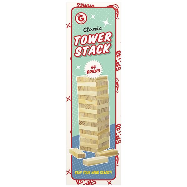 Travel Sized Classic Wooden Tower Stacking Game with 54 Bricks Curious Minds