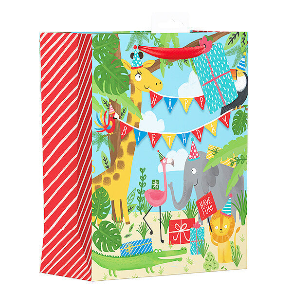 Medium Gift Bag with Safari Party Design (W215 x H265 x D100 mm) Curious Minds