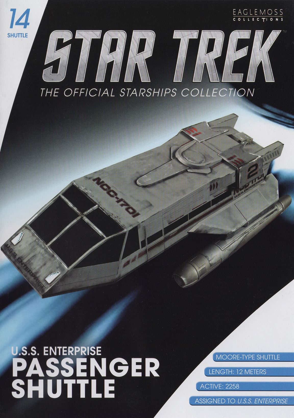 #14 U.S.S. Enterprise Moore-Type Passenger Shuttle Model Diecast Shuttlecraft Ship (Eaglemoss / Star Trek) Real Merch
