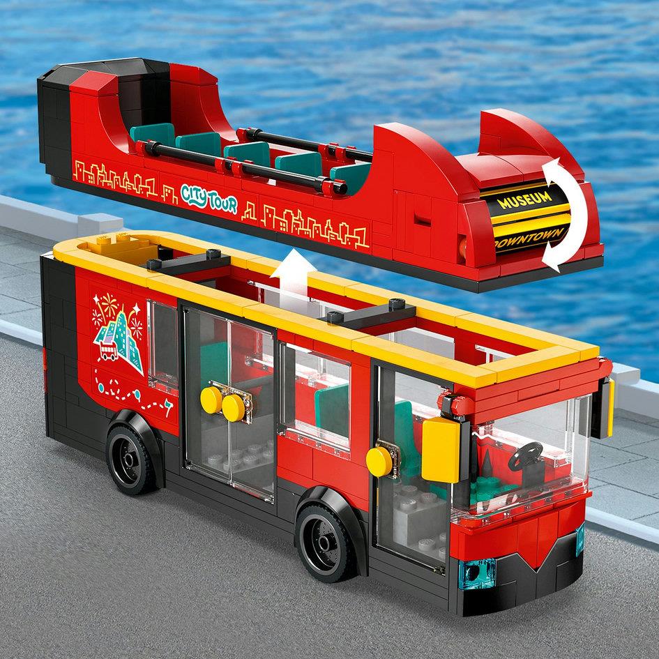 Lego City 60407 Red Double-Decker Sightseeing Bus Playset for Ages 7+ Curious Minds
