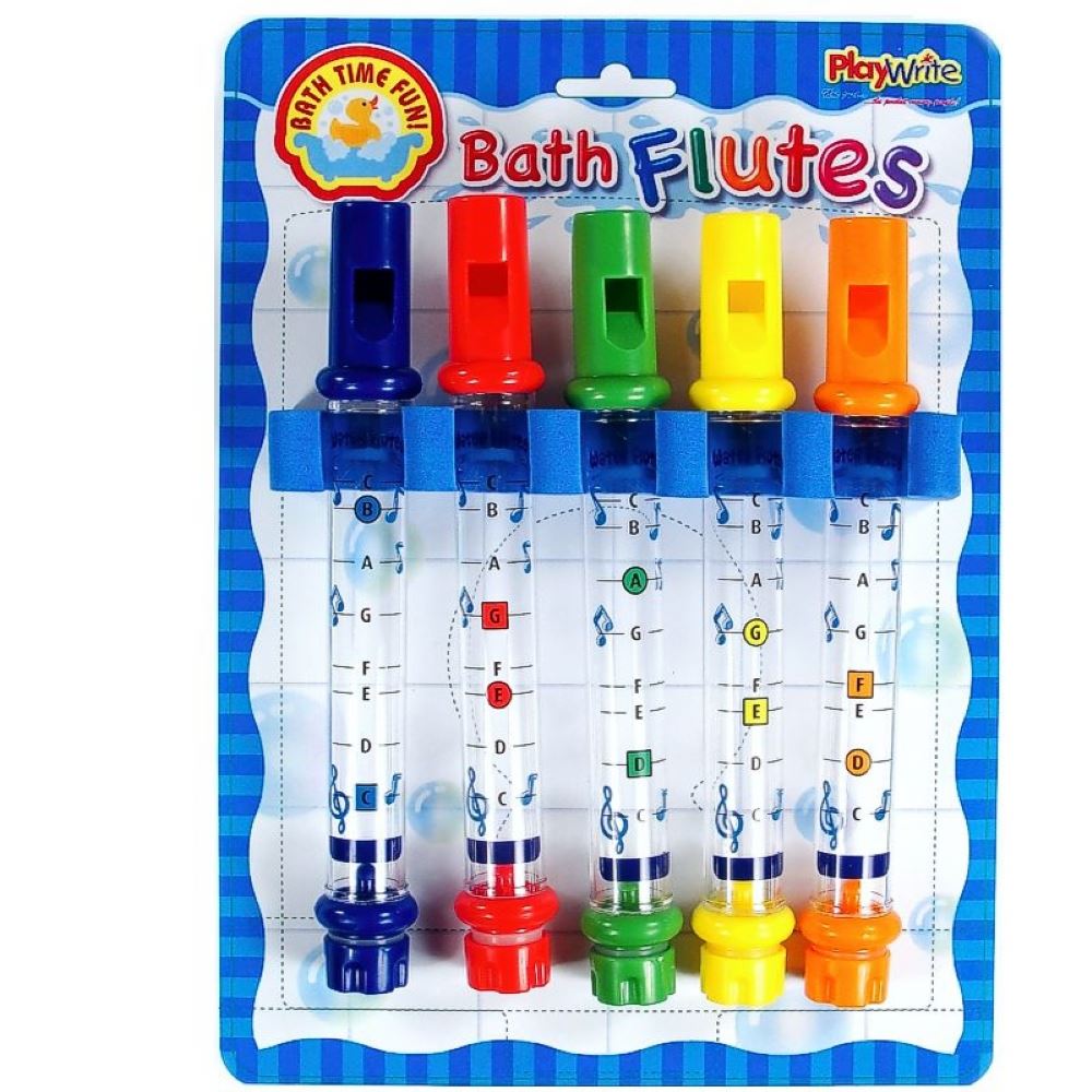 Children's Set of Five Bath Time Water Flutes Musical Bath Toy Curious Minds