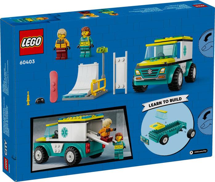 Lego City 60403 Emergency Ambulance and Snowboarder for Ages 4 and Up Curious Minds