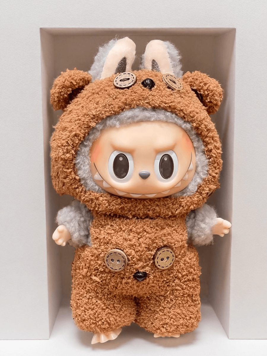 Labubu Brown Bear Plush Outfit Set - Soft and Cuddly (17cm) FOXLEY LONDON