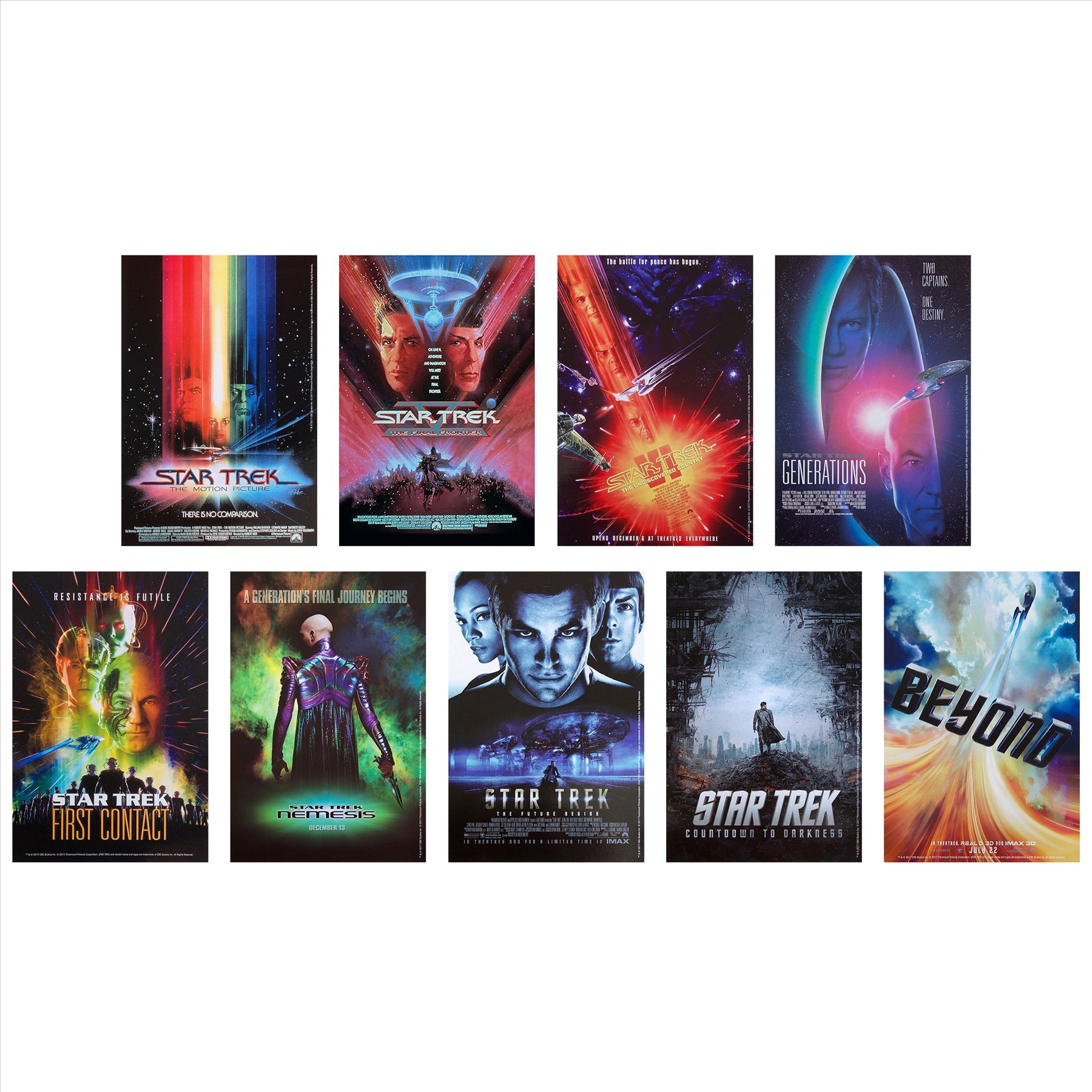 Star Trek Movie Poster Mini Prints by Eaglemoss – Graphic Novel Collection (Set of 9) Real Merch