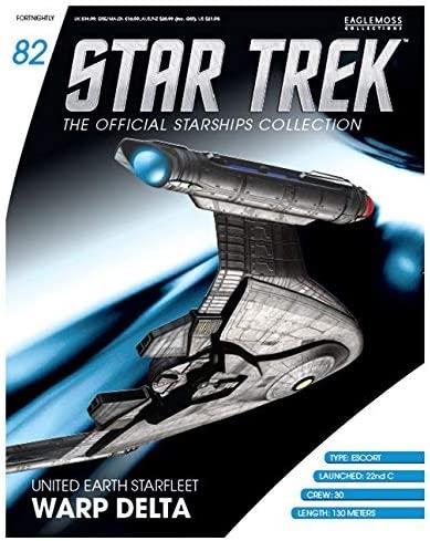 #82 United Earth Starfleet Warp Delta Model Diecast Ship Window Box (Eaglemoss / Star Trek) Real Merch