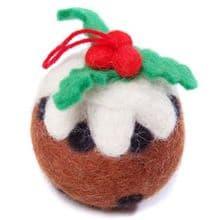 Amica Felt Christmas Pudding Fair Trade Christmas Tree Decoration Curious Minds