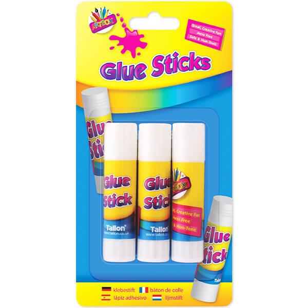 Pack of 3 Children's 8g Non-Toxic Twist Action Glue Sticks Curious Minds