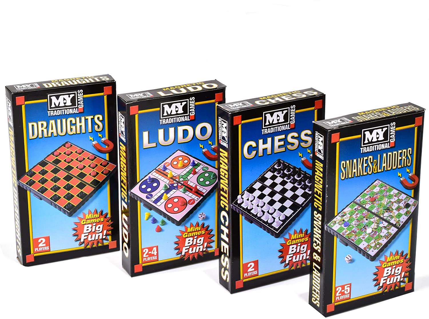 Magnetic Travel Games: Ludo, Chess, Draughts, Snakes & Ladders (SINGLE) Curious Minds