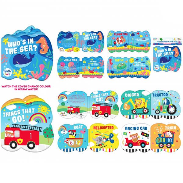 Baby's Fun Colour-Changing Bath Book in 2 Assorted Designs Curious Minds