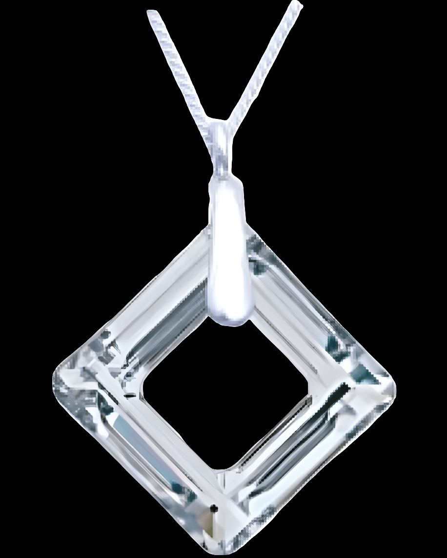 Byzantium Collection Jewellery - hollow Crystal square Necklace Byzantium Collection London