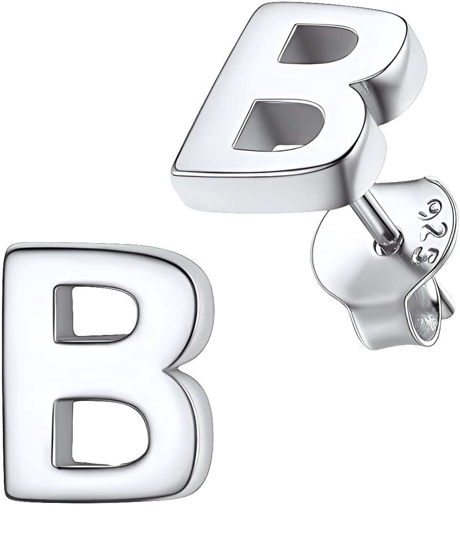 Silvora Jewellery - Letter B studs Silvora