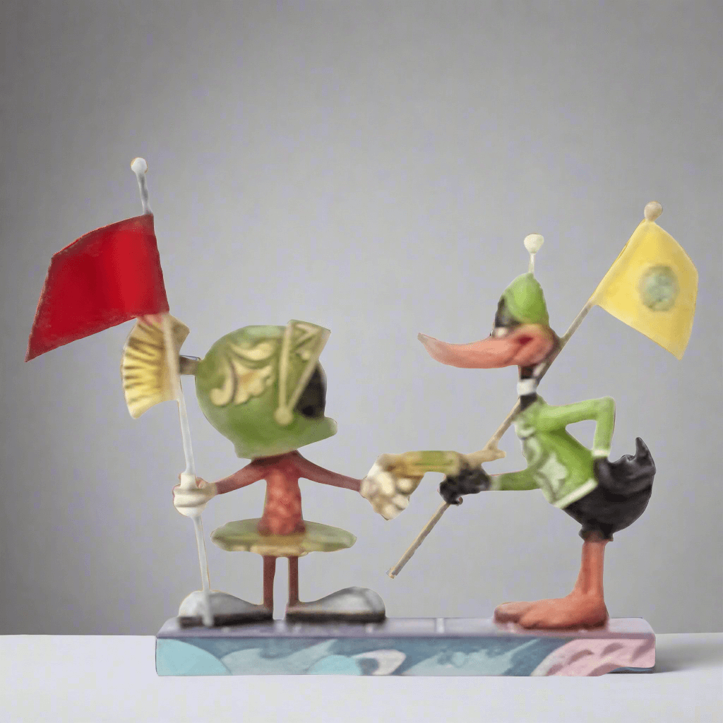 Enesco Marvin the Martian and Daffy Duck 'I Claim this planet' Figurine Enesco